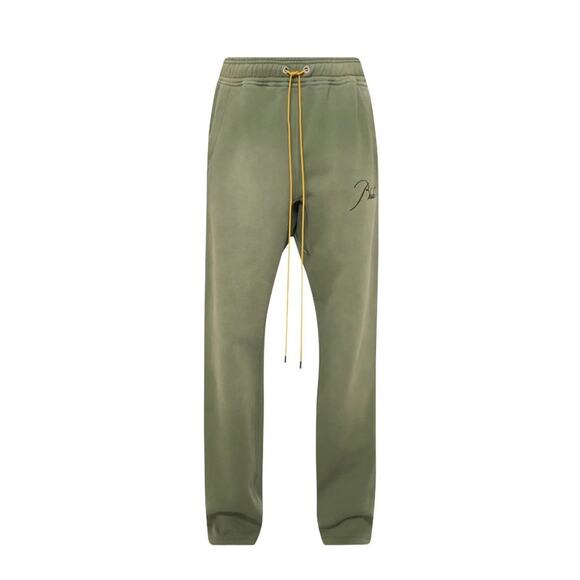 RHUDE Authentic Men's SUNDRY OLIVE Embroidered Logo Sweatpants XXL | MSRP: $765 - Picture 1 of 11